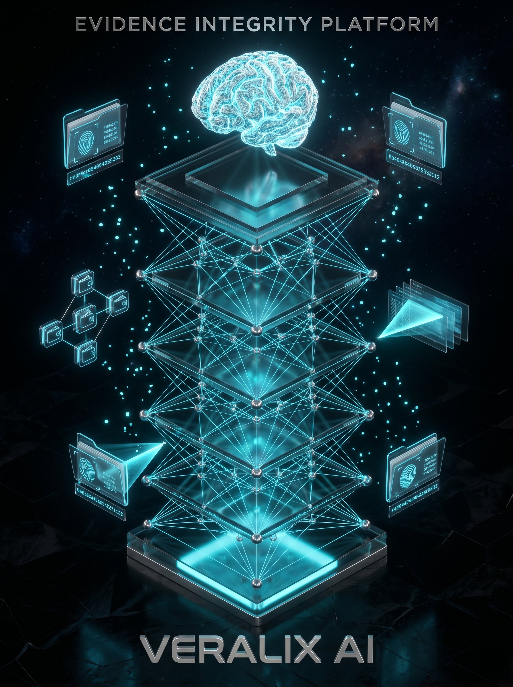 VERALIX Five-Layer Hash Chain forensics architecture diagram